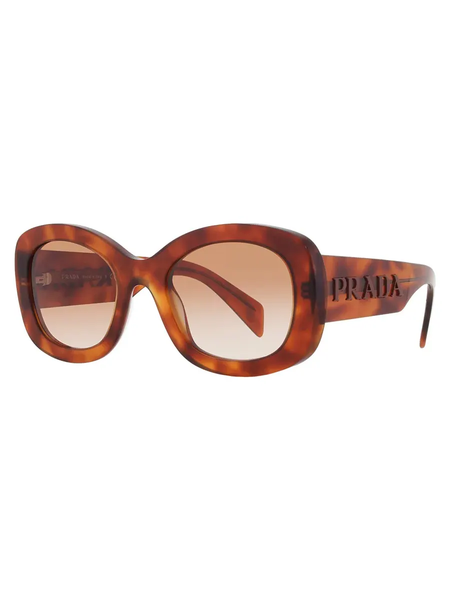 Солнцезащитные очки женские Prada Brown Gradient Oval PR A13S 18R70E 54 — изображение 2 из 5, коньячный