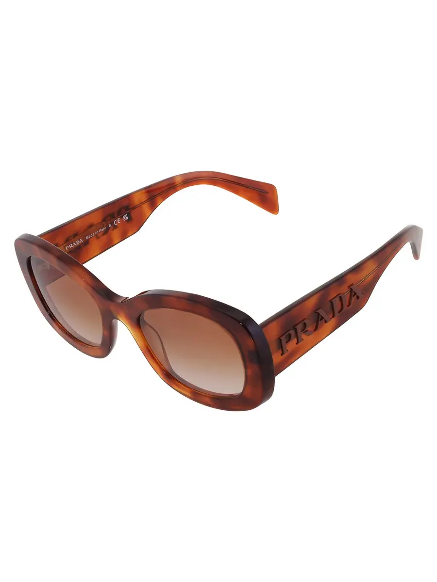 Солнцезащитные очки женские Prada Brown Gradient Oval PR A13S 18R70E 54 — изображение 3 из 5, коньячный