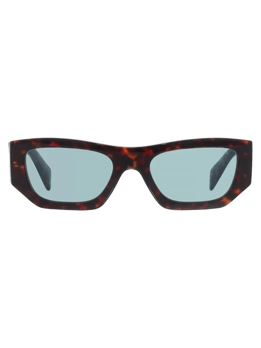 Мужские прямоугольные солнцезащитные очки Prada Petrol Green PR A01S 18Z40K 53 — изображение 1 из 5, коричневый