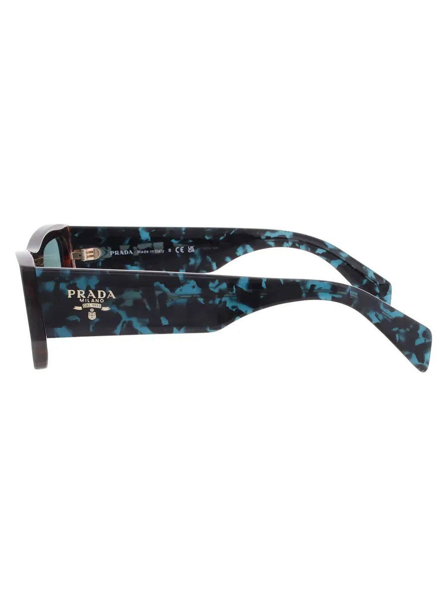 Мужские прямоугольные солнцезащитные очки Prada Petrol Green PR A01S 18Z40K 53 — изображение 4 из 5, коричневый
