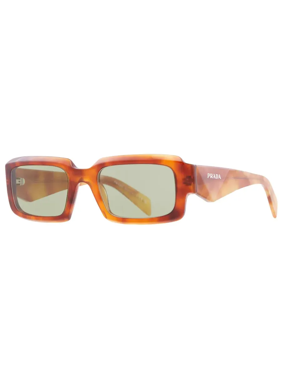 Мужские прямоугольные солнцезащитные очки Prada Green PR 27ZS 11P60C 54 — изображение 2 из 5, коньячный