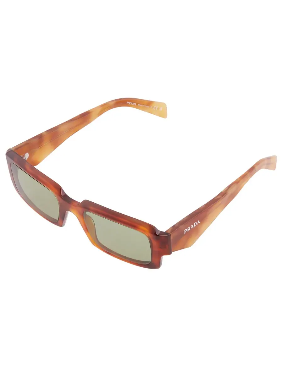 Мужские прямоугольные солнцезащитные очки Prada Green PR 27ZS 11P60C 54 — изображение 3 из 5, коньячный