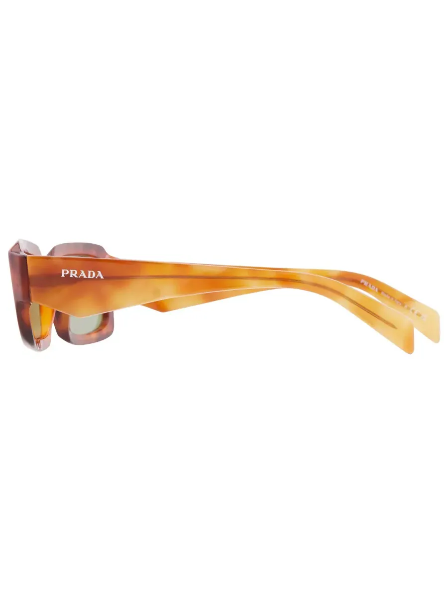 Мужские прямоугольные солнцезащитные очки Prada Green PR 27ZS 11P60C 54 — изображение 4 из 5, коньячный