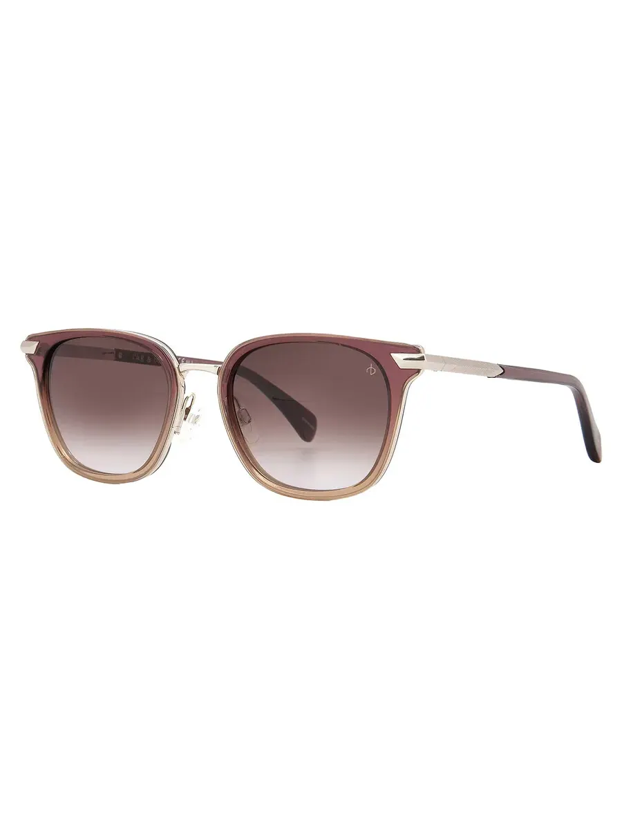 Женские солнцезащитные очки Rag and Bone Brown Gradient Square RNB6000S 0B3V/HA — изображение 2 из 5, фиолетовый/коричневый