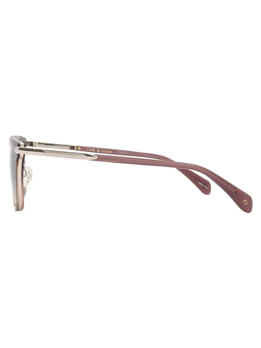 Женские солнцезащитные очки Rag and Bone Brown Gradient Square RNB6000S 0B3V/HA — изображение 3 из 5, фиолетовый/коричневый
