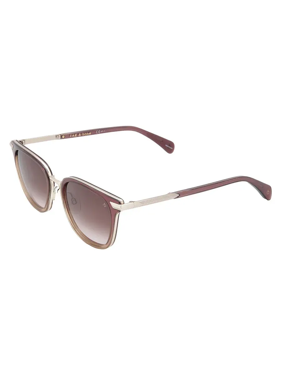 Женские солнцезащитные очки Rag and Bone Brown Gradient Square RNB6000S 0B3V/HA — изображение 4 из 5, фиолетовый/коричневый