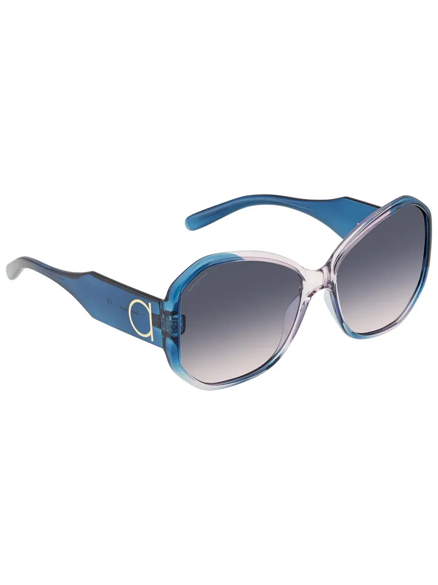 Женские солнцезащитные очки Salvatore Ferragamo Blue Butterfly SF942S 431 61 — изображение 3 из 4, синий розовый
