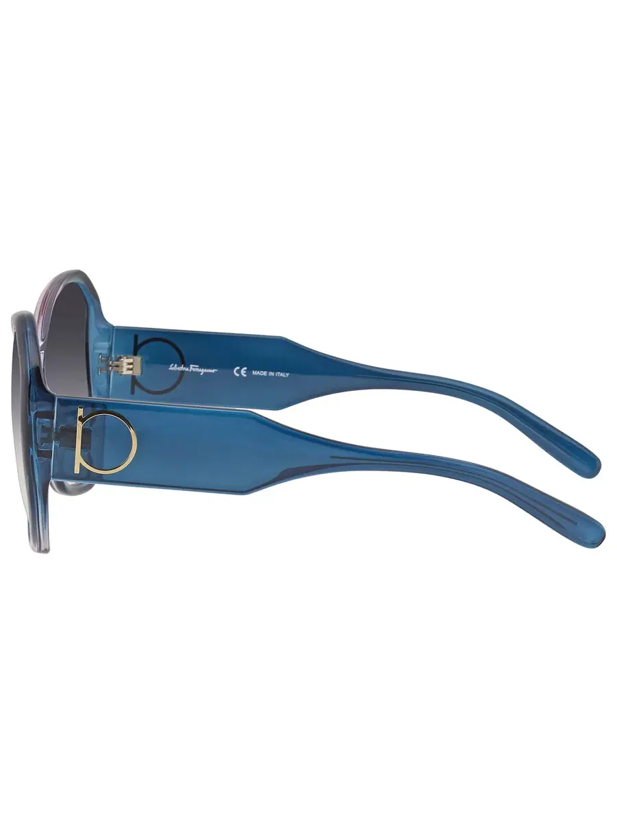 Женские солнцезащитные очки Salvatore Ferragamo Blue Butterfly SF942S 431 61 — изображение 4 из 4, синий розовый