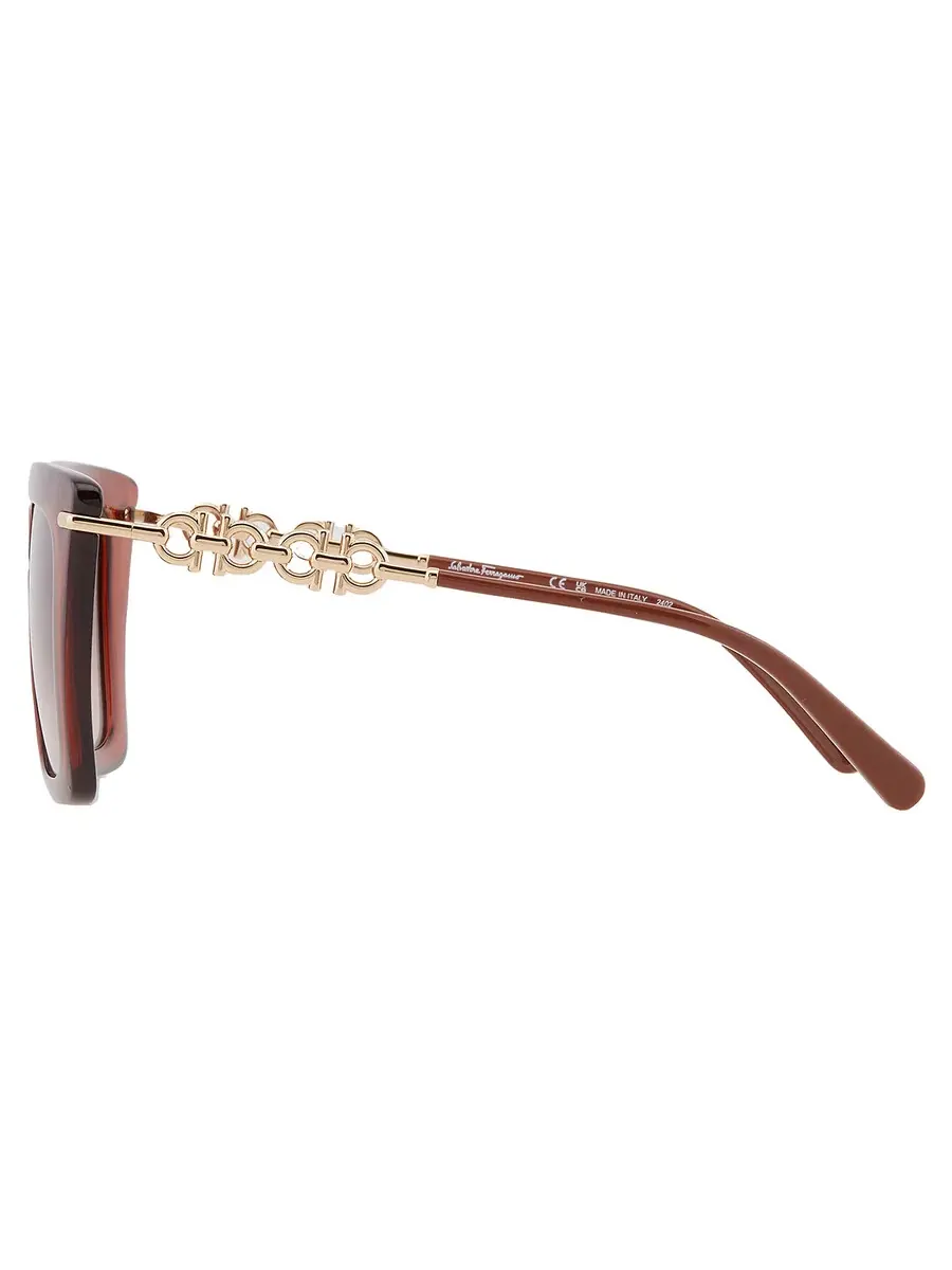 Солнцезащитные очки женские Salvatore Ferragamo SF1041S 232 51 коричневый градиент с бабочкой — изображение 5 из 5