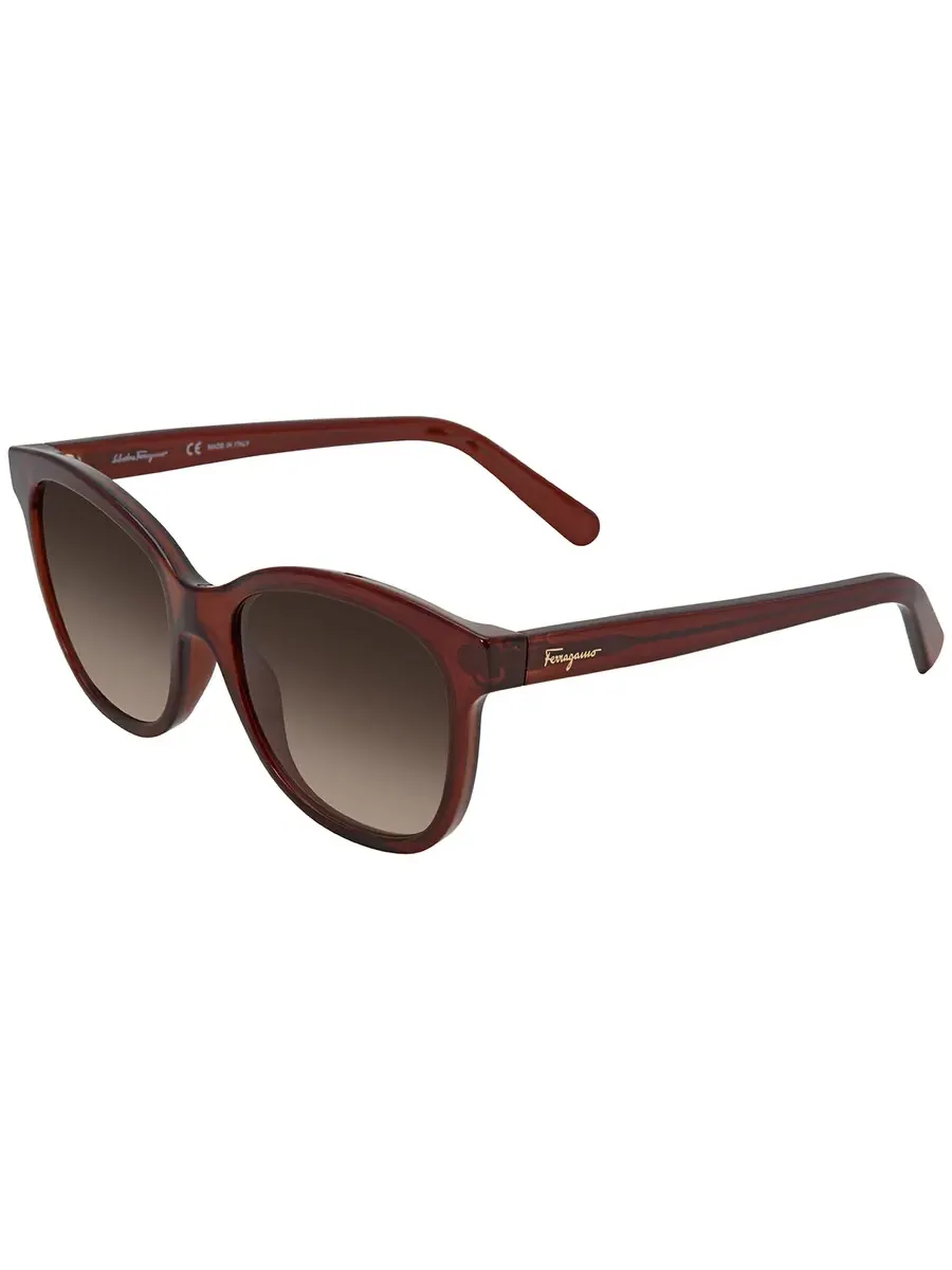 Женские солнцезащитные очки Salvatore Ferragamo SF834S 210 55 с коричневым градиентом и квадратной — изображение 2 из 3