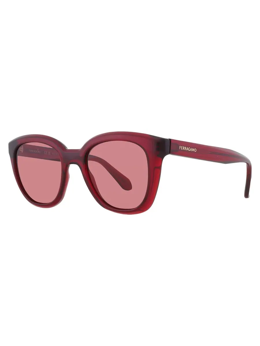 Солнцезащитные очки женские Salvatore Ferragamo Red Cat Eye SF2000S 616 52 — изображение 2 из 4, прозрачный красный