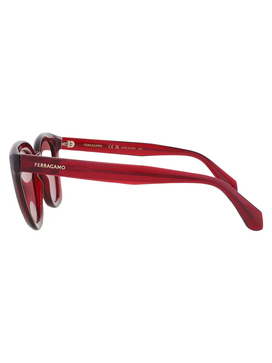 Солнцезащитные очки женские Salvatore Ferragamo Red Cat Eye SF2000S 616 52 — изображение 4 из 4, прозрачный красный