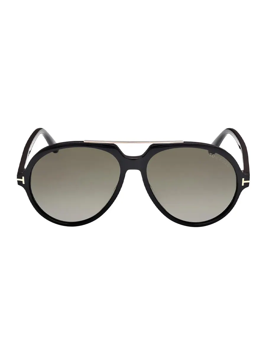 Мужские солнцезащитные очки Tom Ford Aalto Smoke Gradient Pilot FT1210 01B 59 — изображение 1 из 3, черный