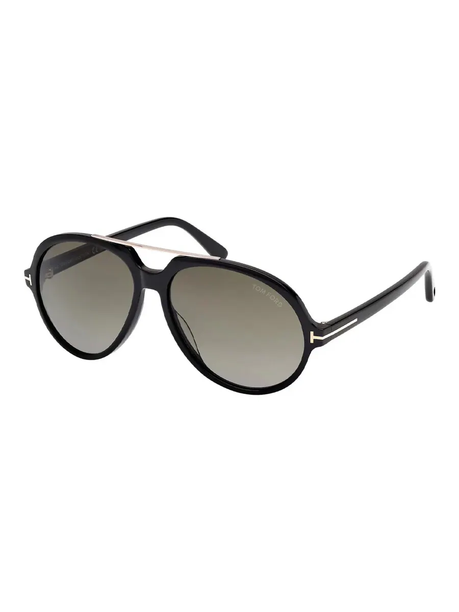 Мужские солнцезащитные очки Tom Ford Aalto Smoke Gradient Pilot FT1210 01B 59 — изображение 2 из 3, черный