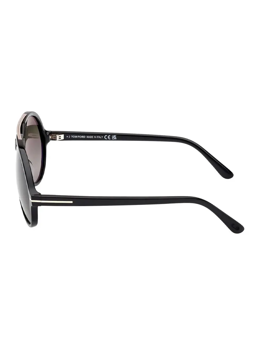 Мужские солнцезащитные очки Tom Ford Aalto Smoke Gradient Pilot FT1210 01B 59 — изображение 3 из 3, черный