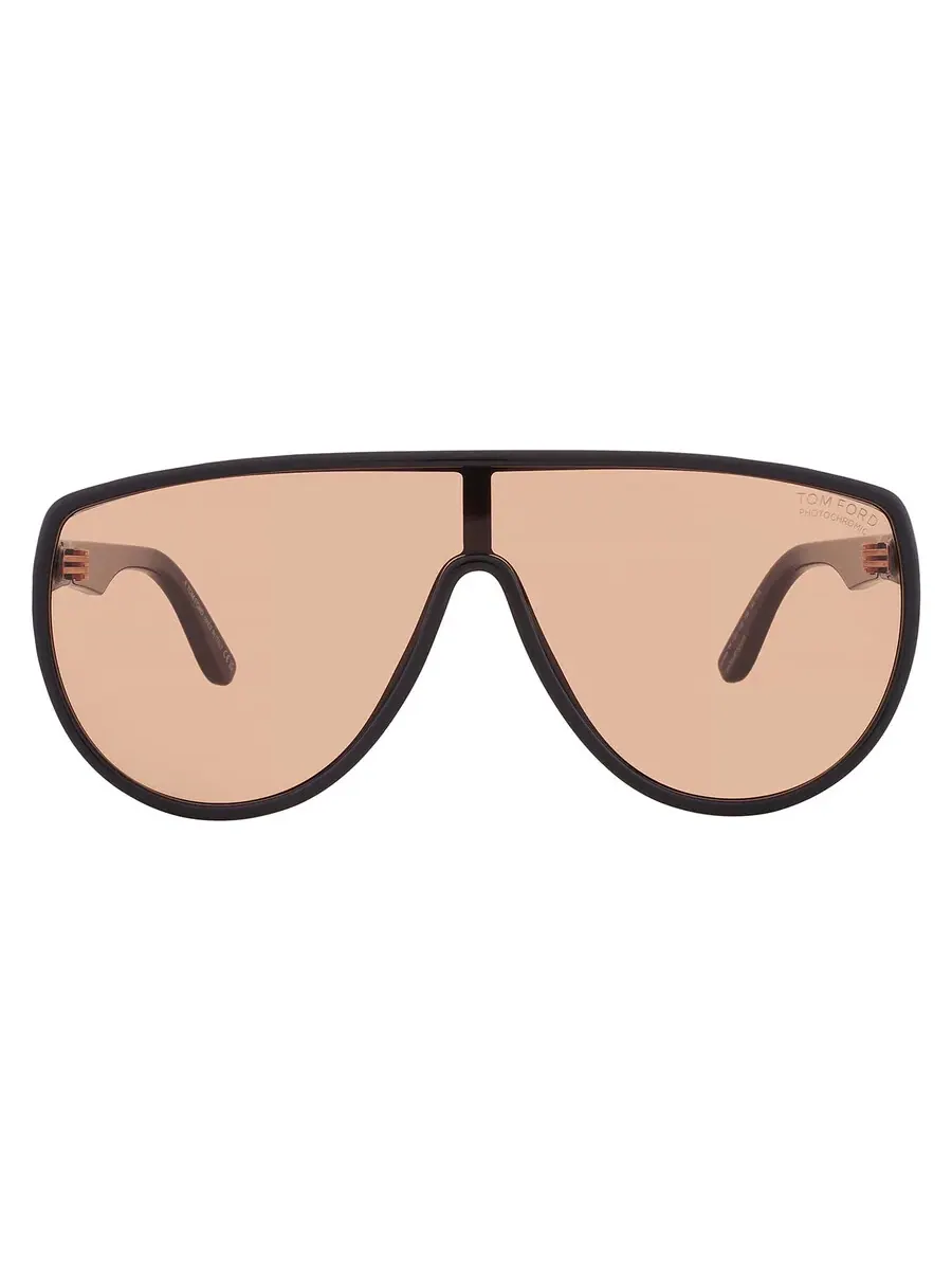 Мужские солнцезащитные очки Tom Ford Achilles Photochromatic Brown Shield FT1182 01E 00 — изображение 1 из 4, черный