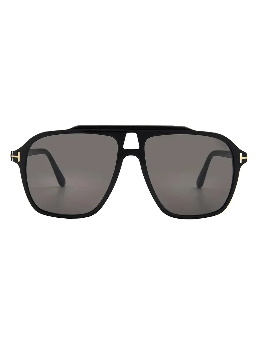 Мужские солнцезащитные очки Tom Ford Autari Smoke Navigator FT1209 01A 56 — изображение 1 из 4, черный
