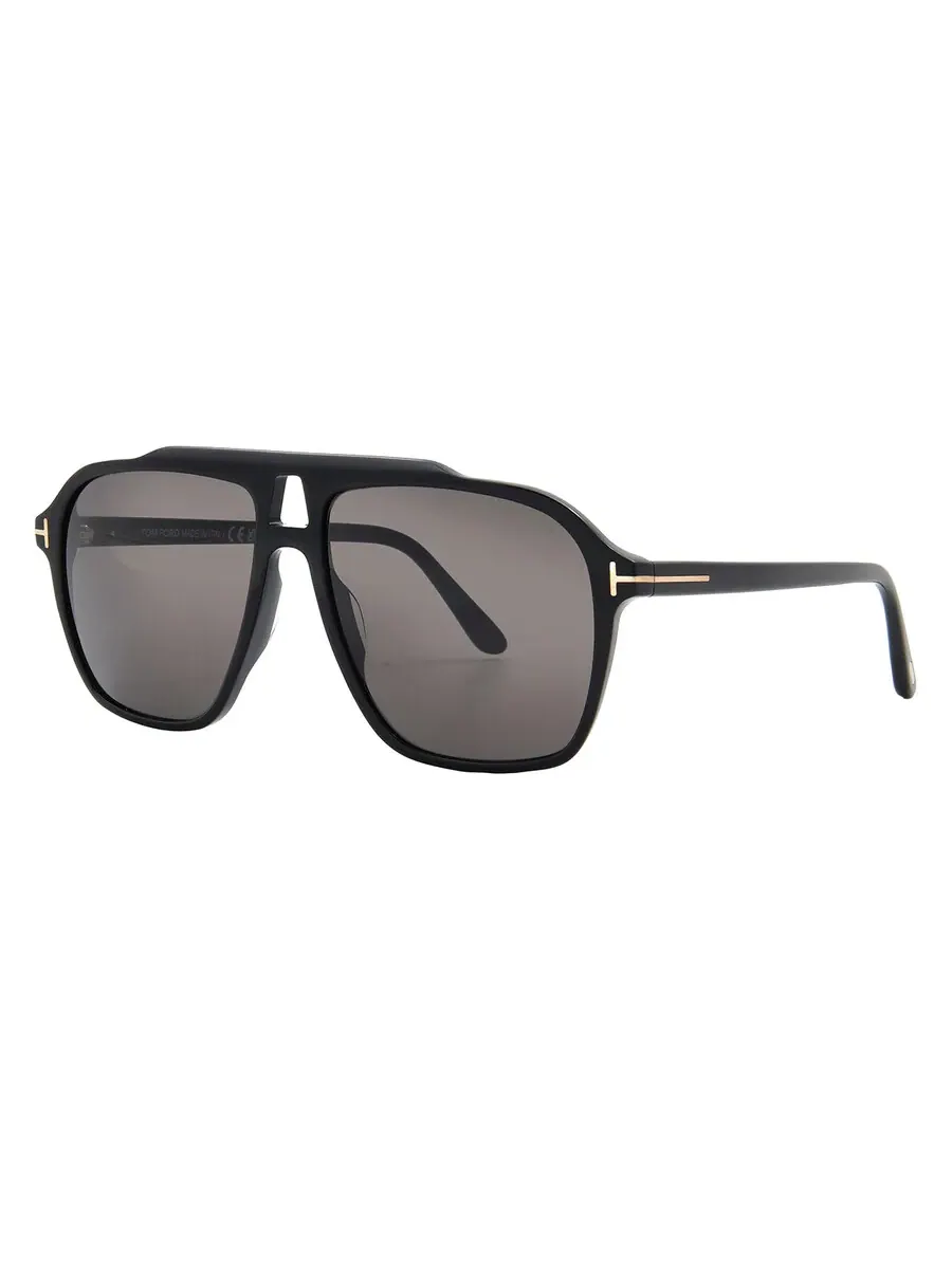 Мужские солнцезащитные очки Tom Ford Autari Smoke Navigator FT1209 01A 56 — изображение 2 из 4, черный