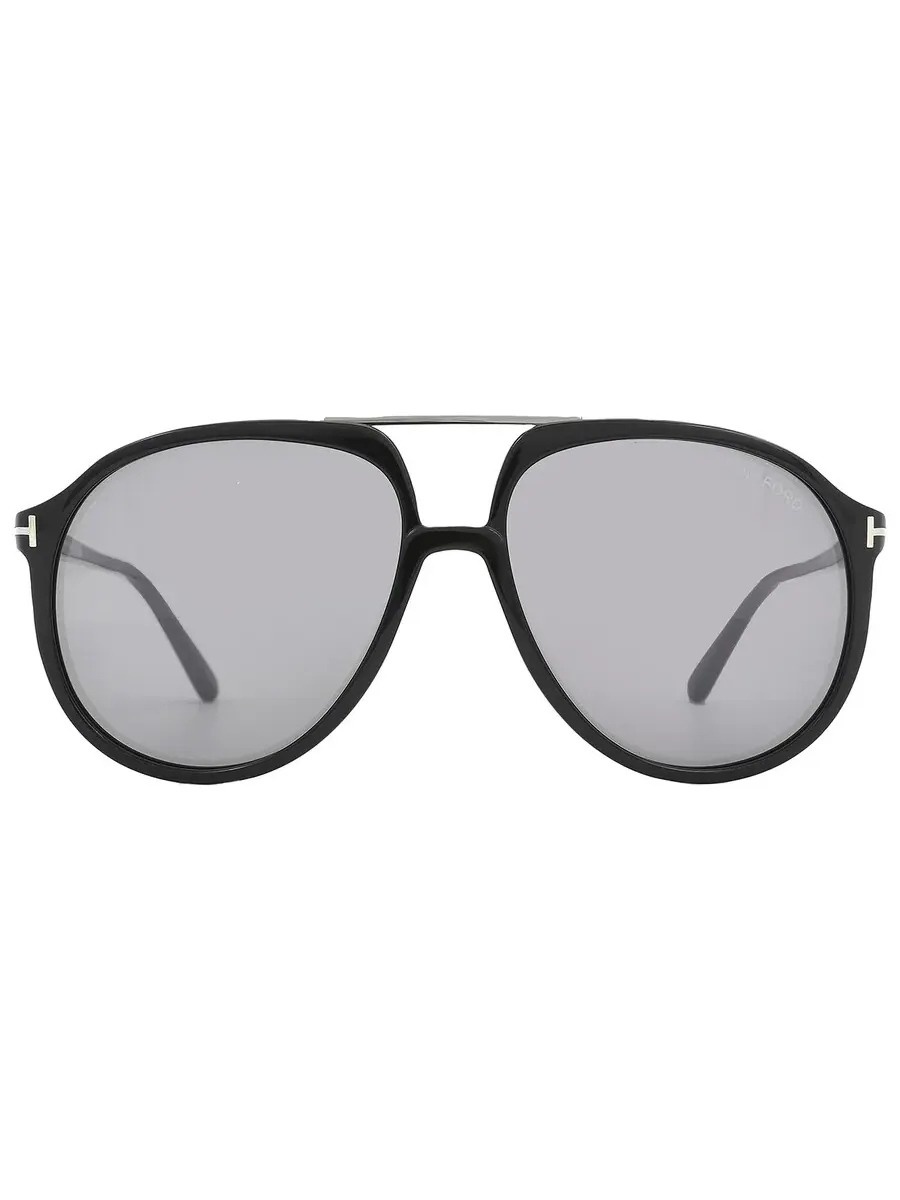 Мужские солнцезащитные очки Tom Ford Archie Smoke Mirror Pilot FT1079 01C 58 — изображение 1 из 5, черный