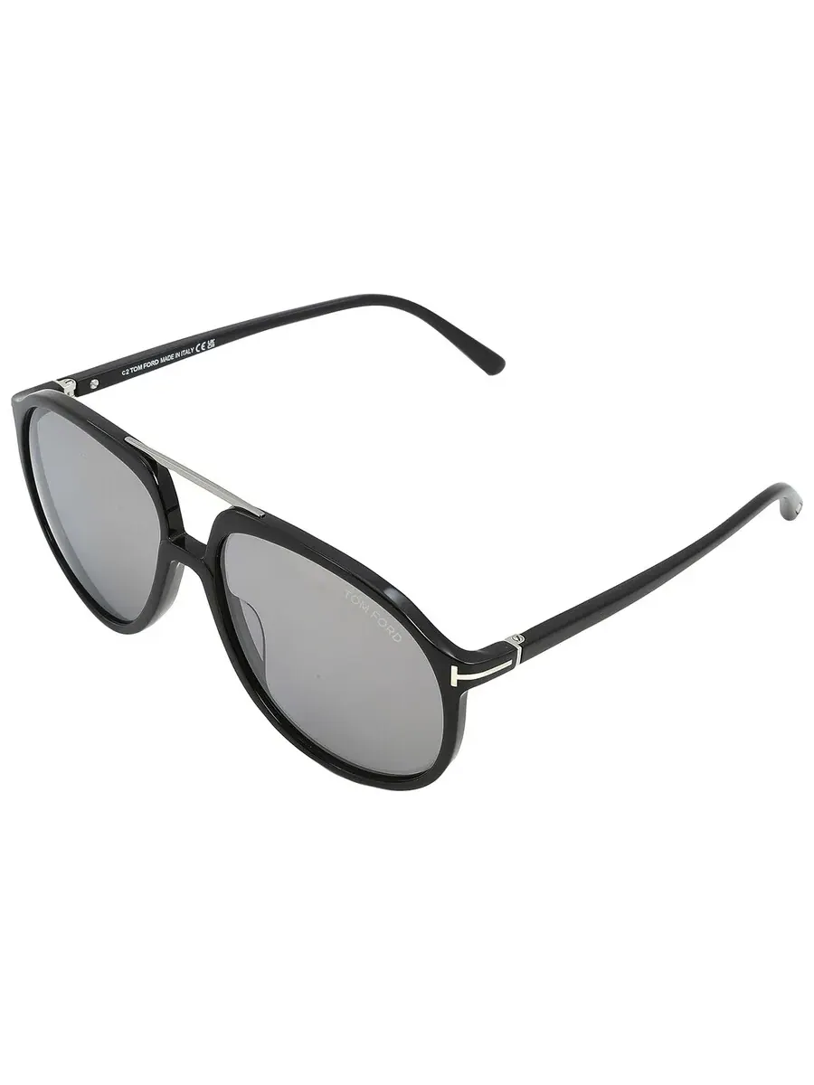 Мужские солнцезащитные очки Tom Ford Archie Smoke Mirror Pilot FT1079 01C 58 — изображение 3 из 5, черный