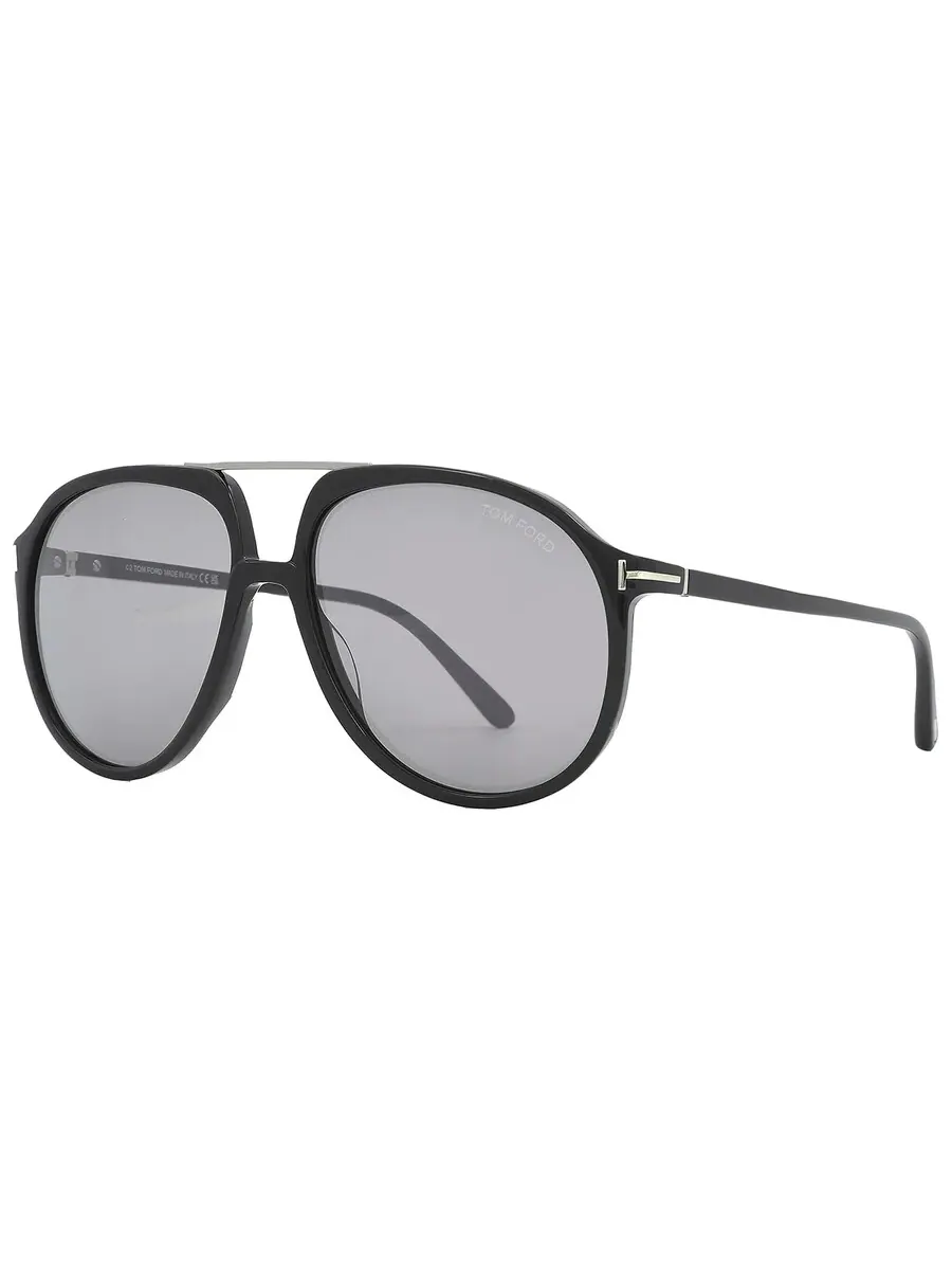 Мужские солнцезащитные очки Tom Ford Archie Smoke Mirror Pilot FT1079 01C 58 — изображение 5 из 5, черный