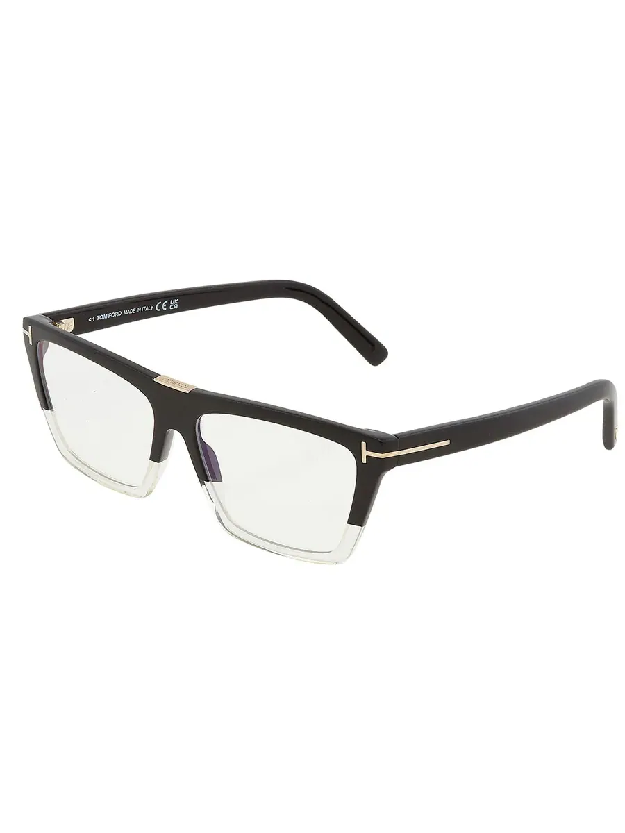 Женские квадратные очки Tom Ford с защитой от синего света FT5912-B 005 57 — 4
