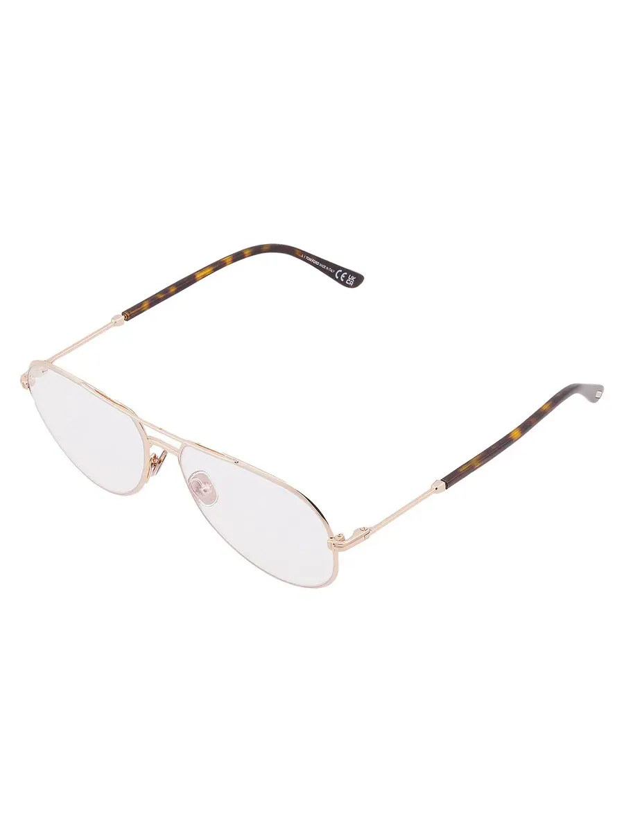 Мужские очки Tom Ford Blue Light Block Pilot FT5829-B 028 57 — изображение 3 из 4, розовый золотистый
