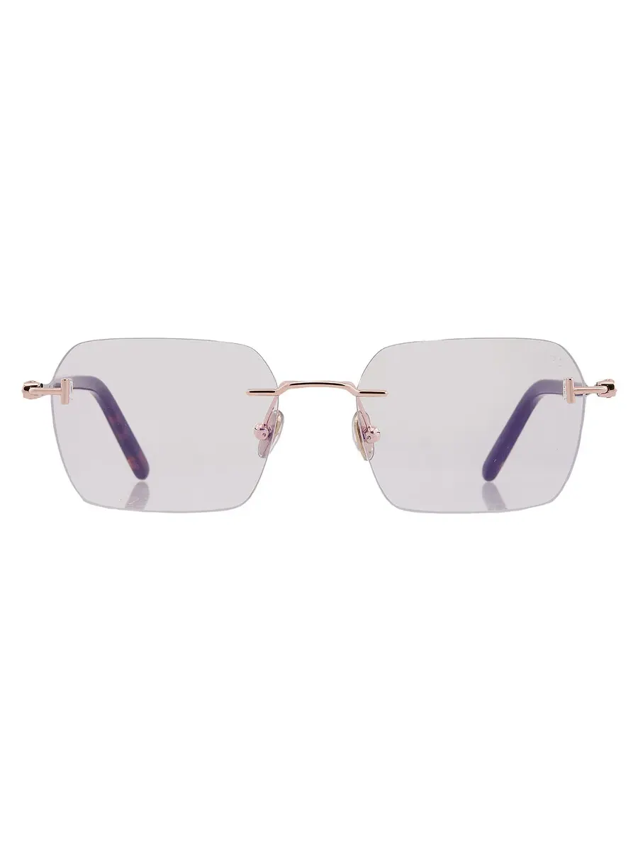 Мужские очки Tom Ford Blue Light Block Pilot FT5934-B 028 54 — изображение 1 из 4, розовый золотистый