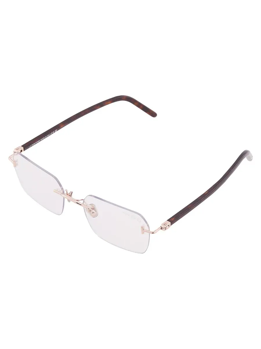 Мужские очки Tom Ford Blue Light Block Pilot FT5934-B 028 54 — изображение 3 из 4, розовый золотистый