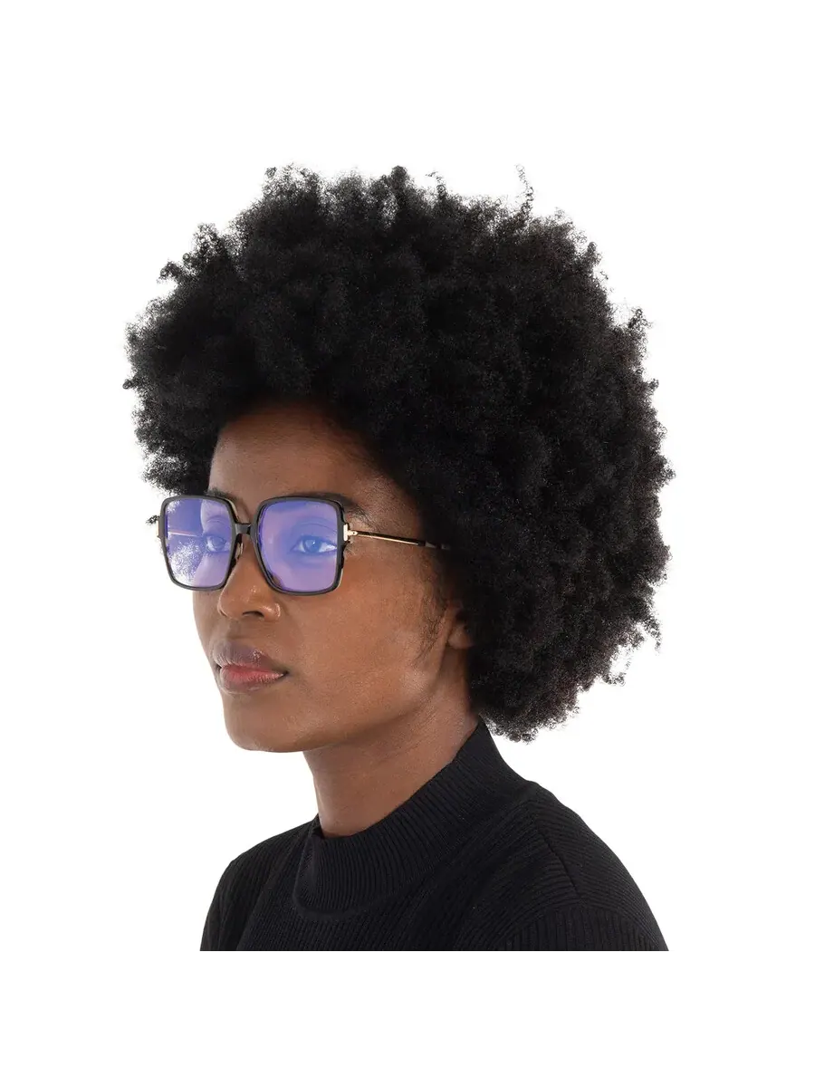 Женские очки Tom Ford Blue Light Block квадратные FT5915-B 005 53 — 2