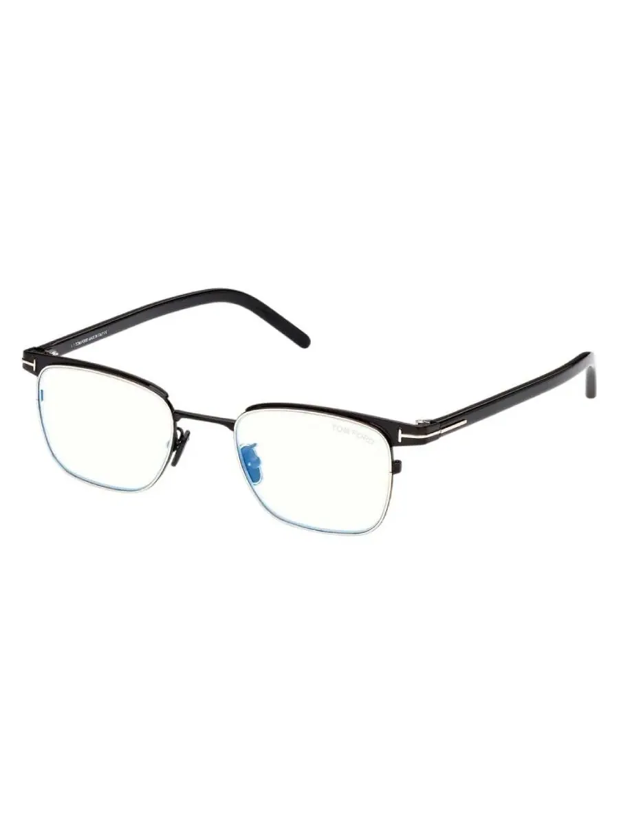 Мужские очки Tom Ford Blue Light Block Square FT5854-D-B 001 49 — изображение 1 из 1, черный/черный