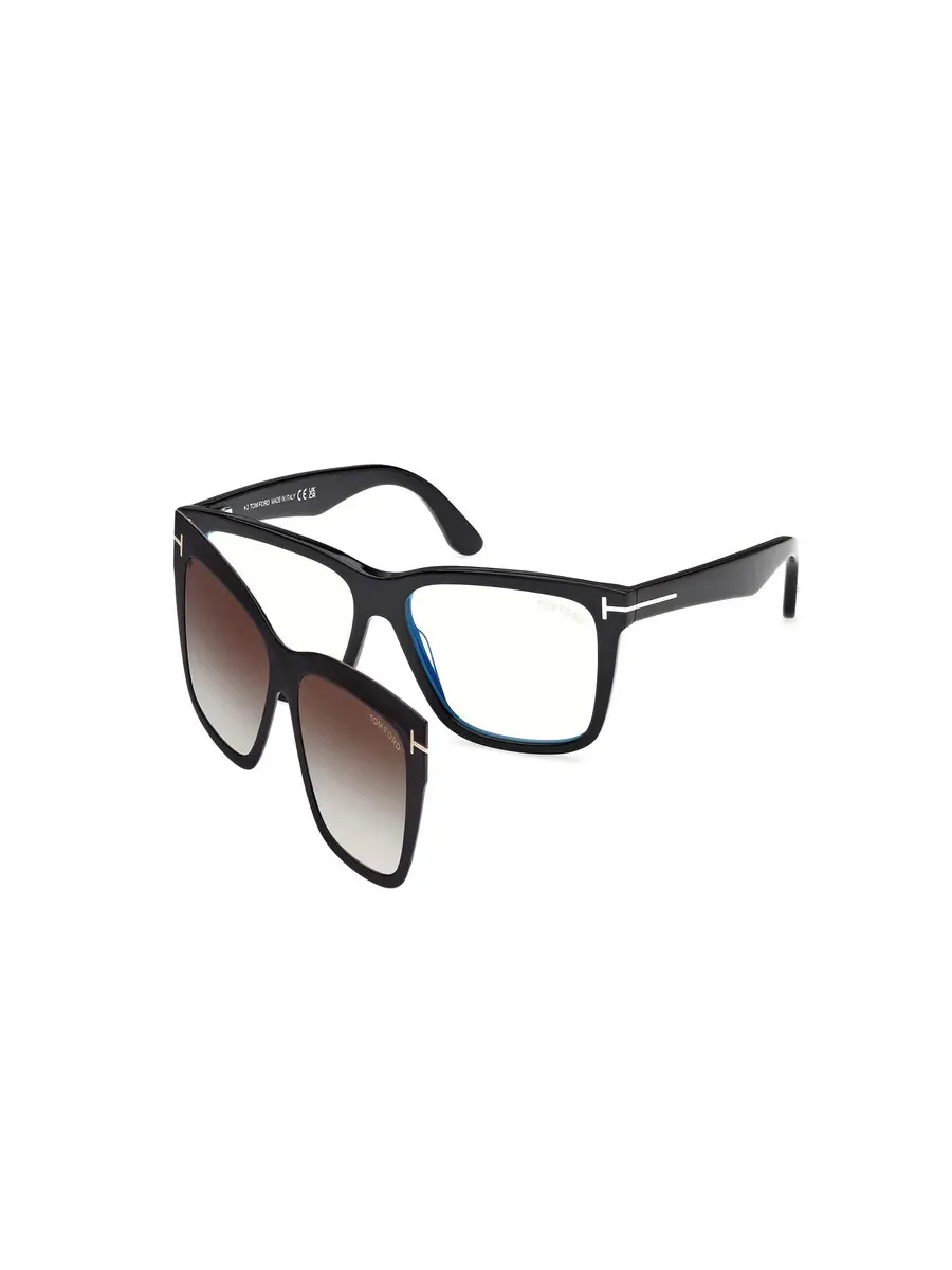 Мужские очки Tom Ford Blue Light Block с градиентными дымчатыми стеклами, накладные, квадратные — изображение 1 из 1, черный