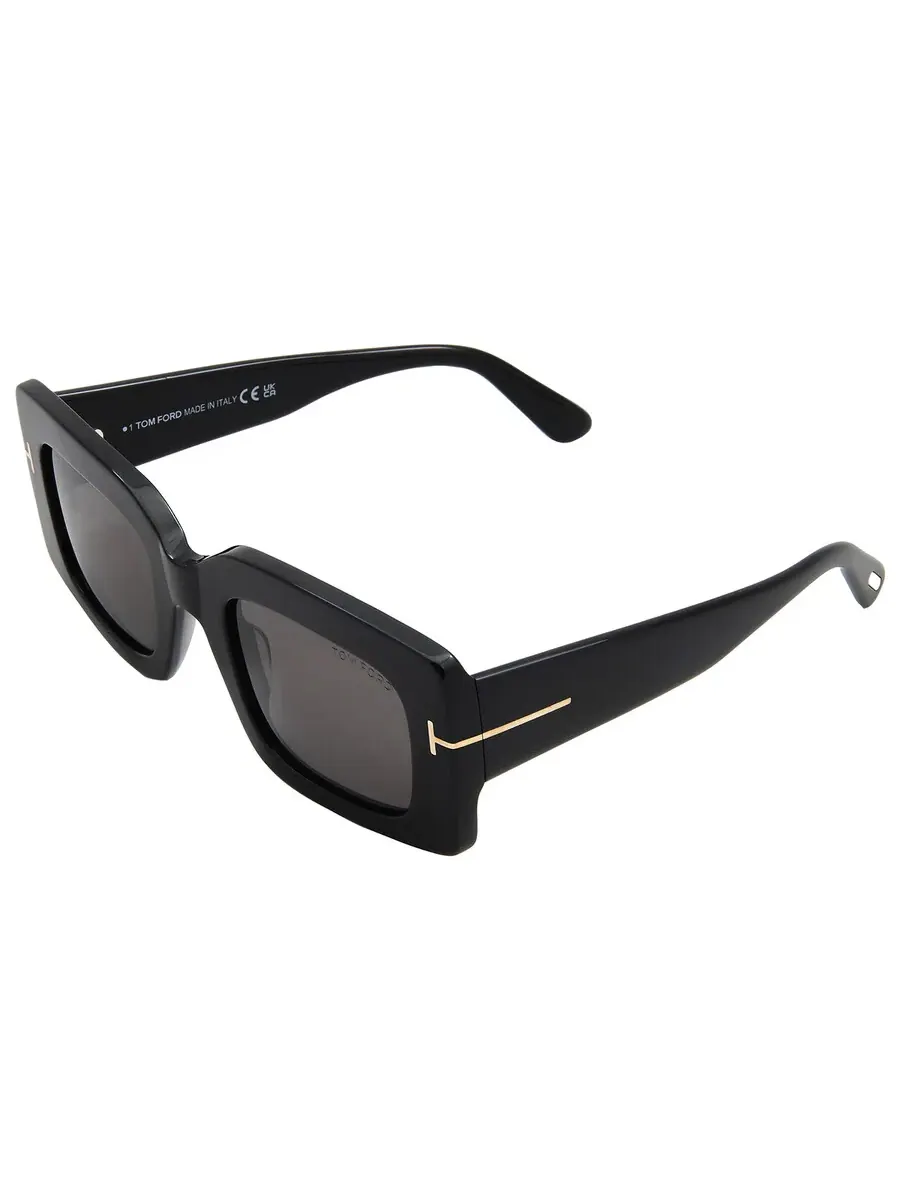 Женские прямоугольные солнцезащитные очки Tom Ford Brigitta Smoke FT1188 01A 50 — изображение 4 из 4, черный
