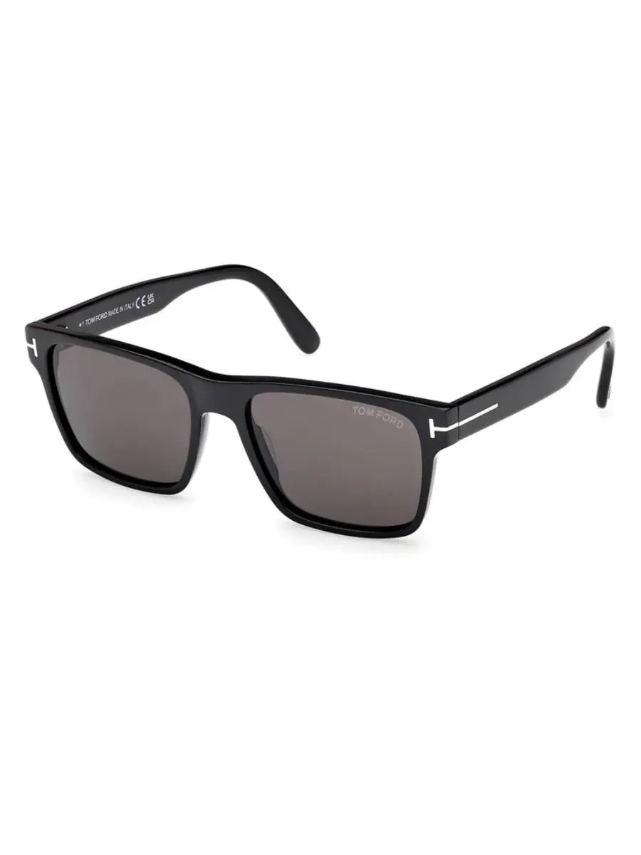 Мужские солнцезащитные очки Tom Ford Calder Smoke Square FT1205 01A 55 — изображение 2 из 4, черный