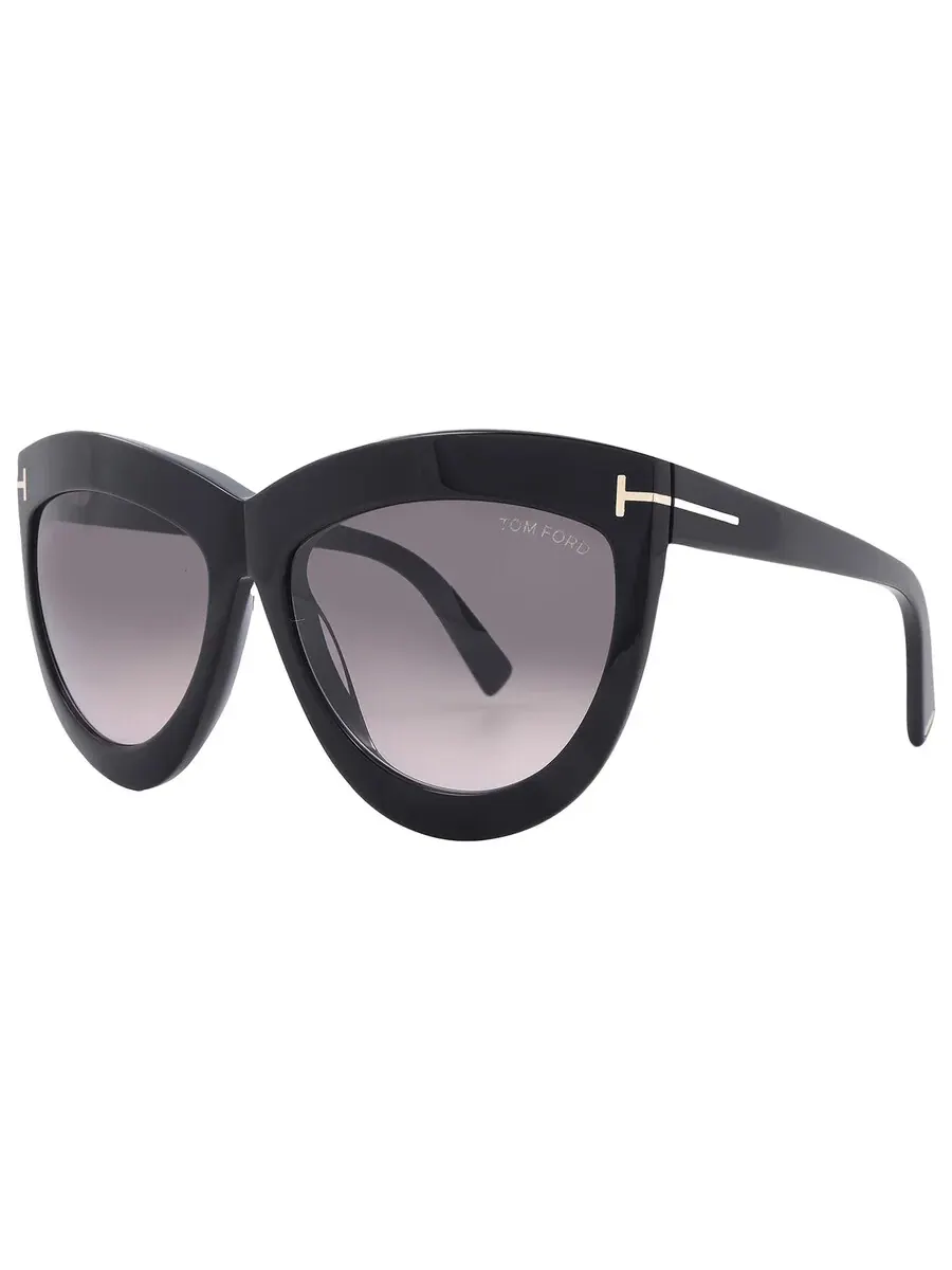 Женские солнцезащитные очки Tom Ford Doris Smoke Gradient Cat Eye FT1112 01B 59 — изображение 3 из 5, черный