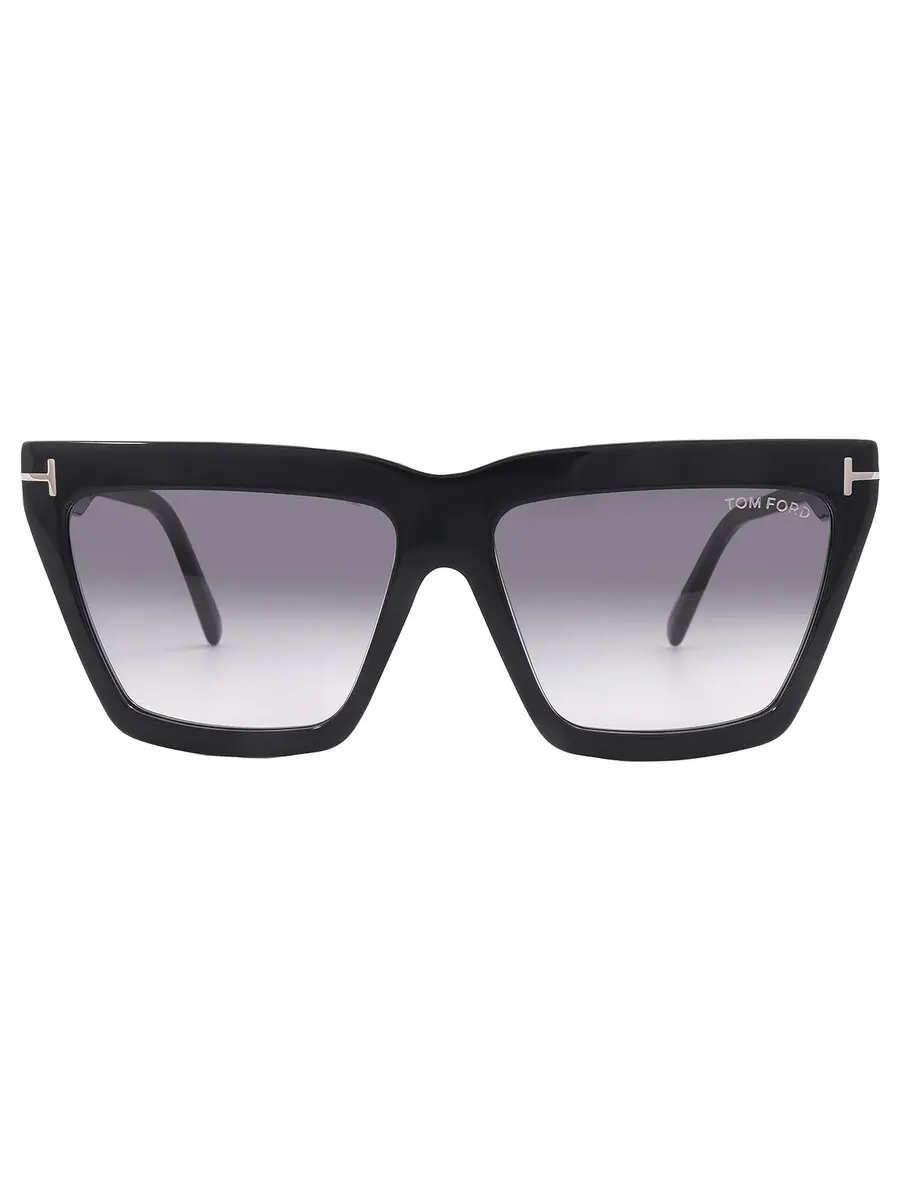 Женские солнцезащитные очки Tom Ford Eden Smoke Gradient Geometric FT1110 01B 56 — изображение 1 из 5, черный