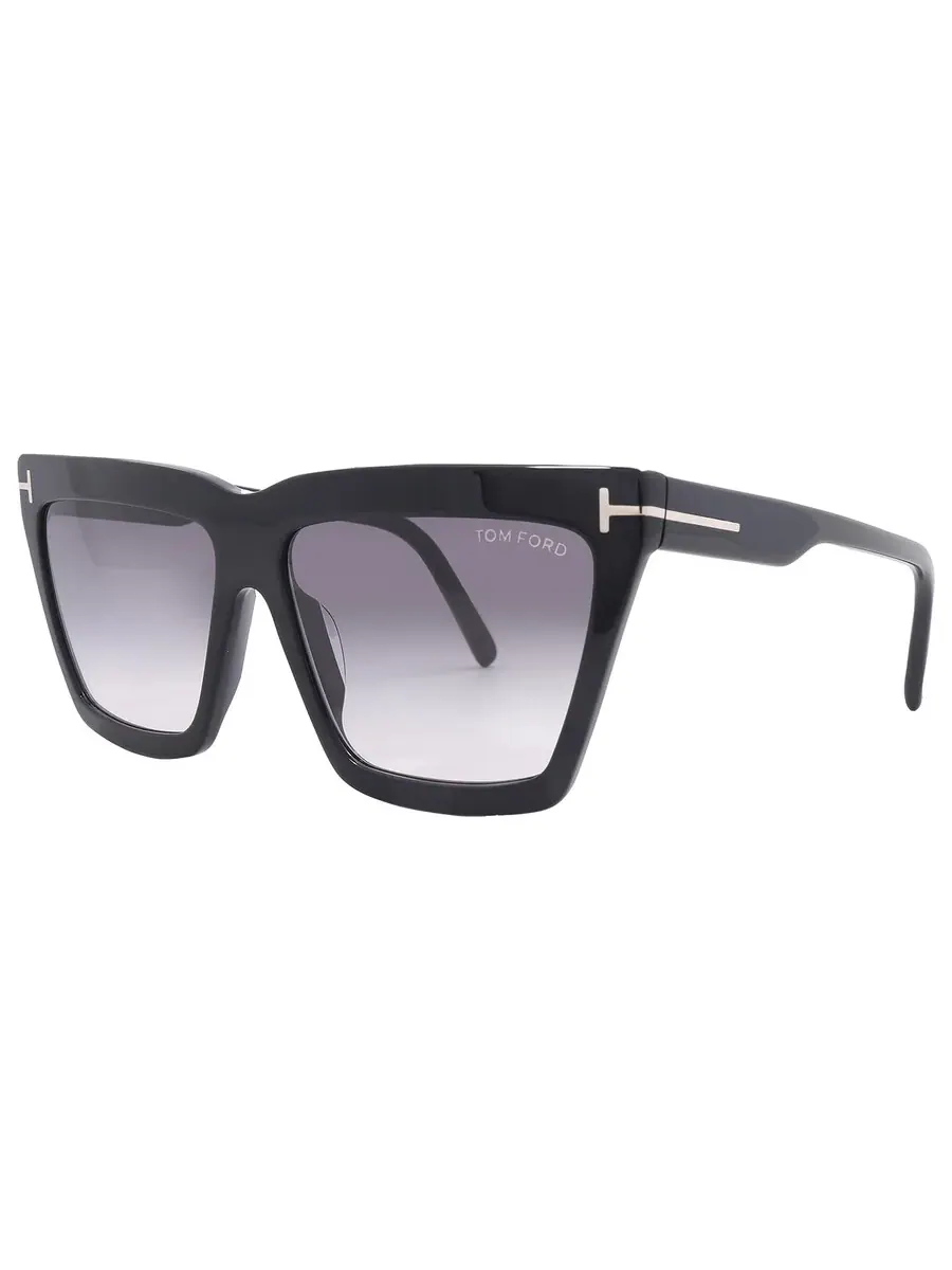 Женские солнцезащитные очки Tom Ford Eden Smoke Gradient Geometric FT1110 01B 56 — изображение 3 из 5, черный
