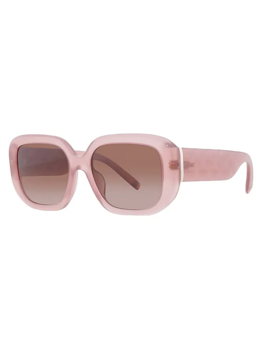 Женские солнцезащитные очки Tory Burch Brown Gradient Geometric TY7218U 202813 54 — изображение 2 из 5, винный розовый