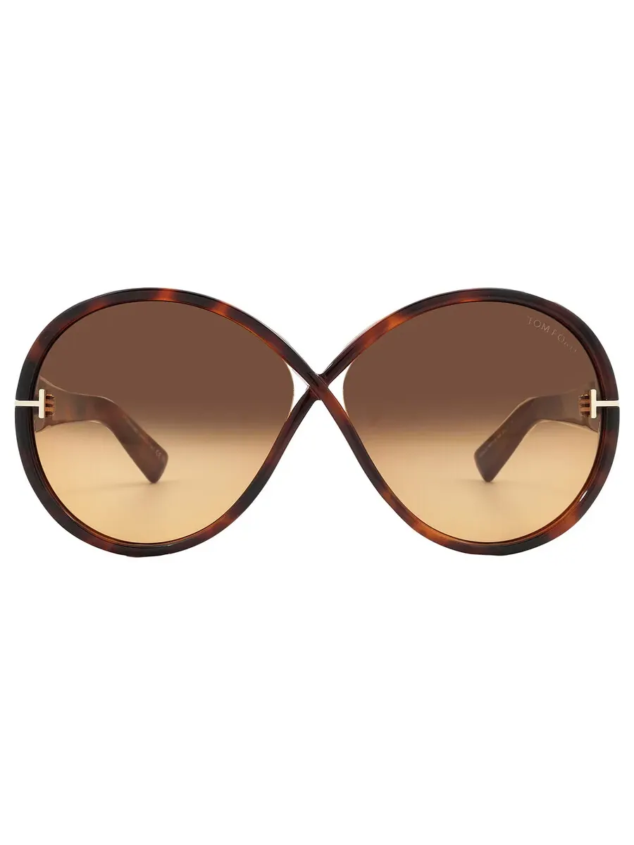 Женские солнцезащитные очки Tom Ford Edie Brown Gradient Butterfly FT1116 53F 64 — изображение 1 из 5, светло-коричневый