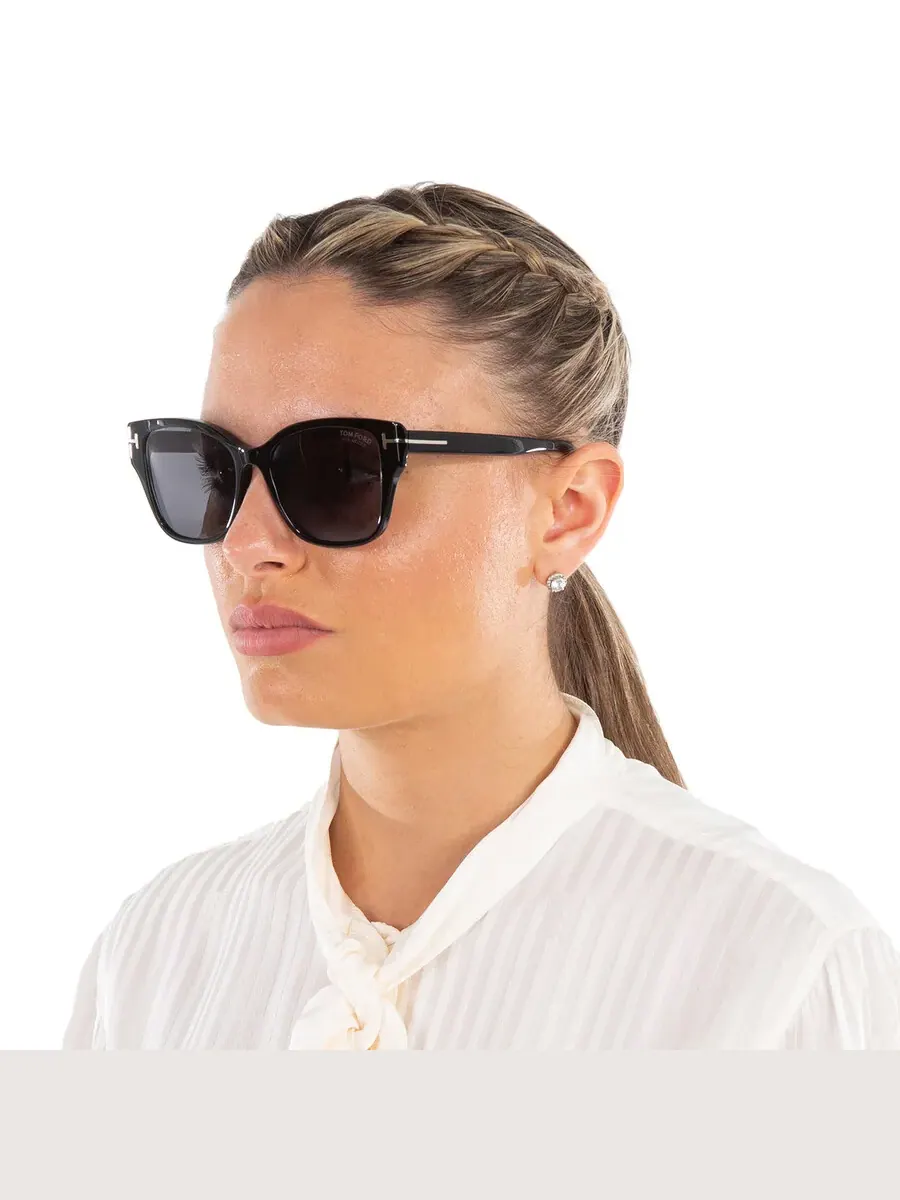 Женские солнцезащитные очки Tom Ford Elsa Polarized Smoke Butterfly FT1108 01D 55 — изображение 2 из 5, черный