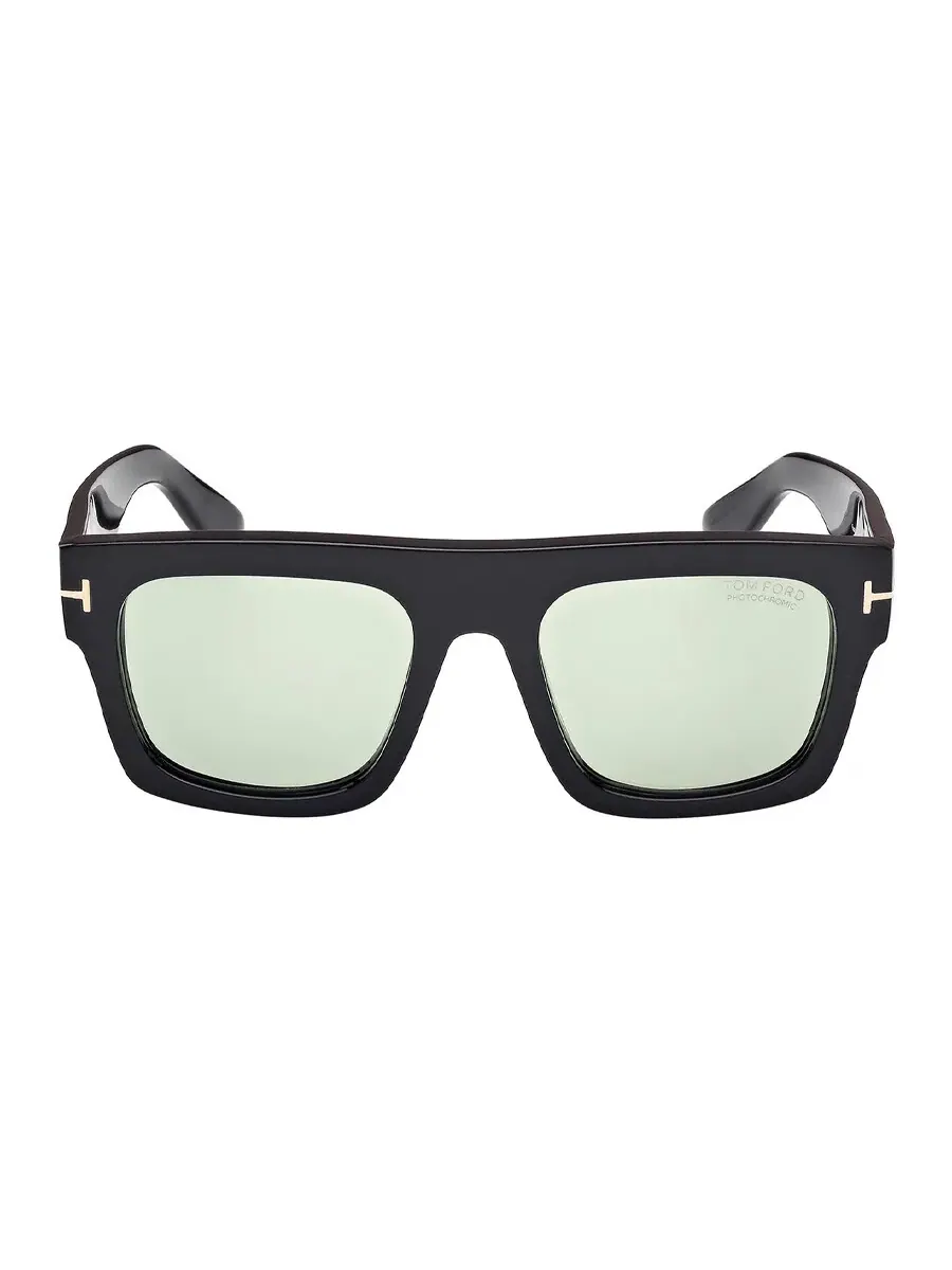 Мужские солнцезащитные очки Tom Ford Fausto Green Photochromatic Browline FT0711 01N 53 — изображение 1 из 3, черный