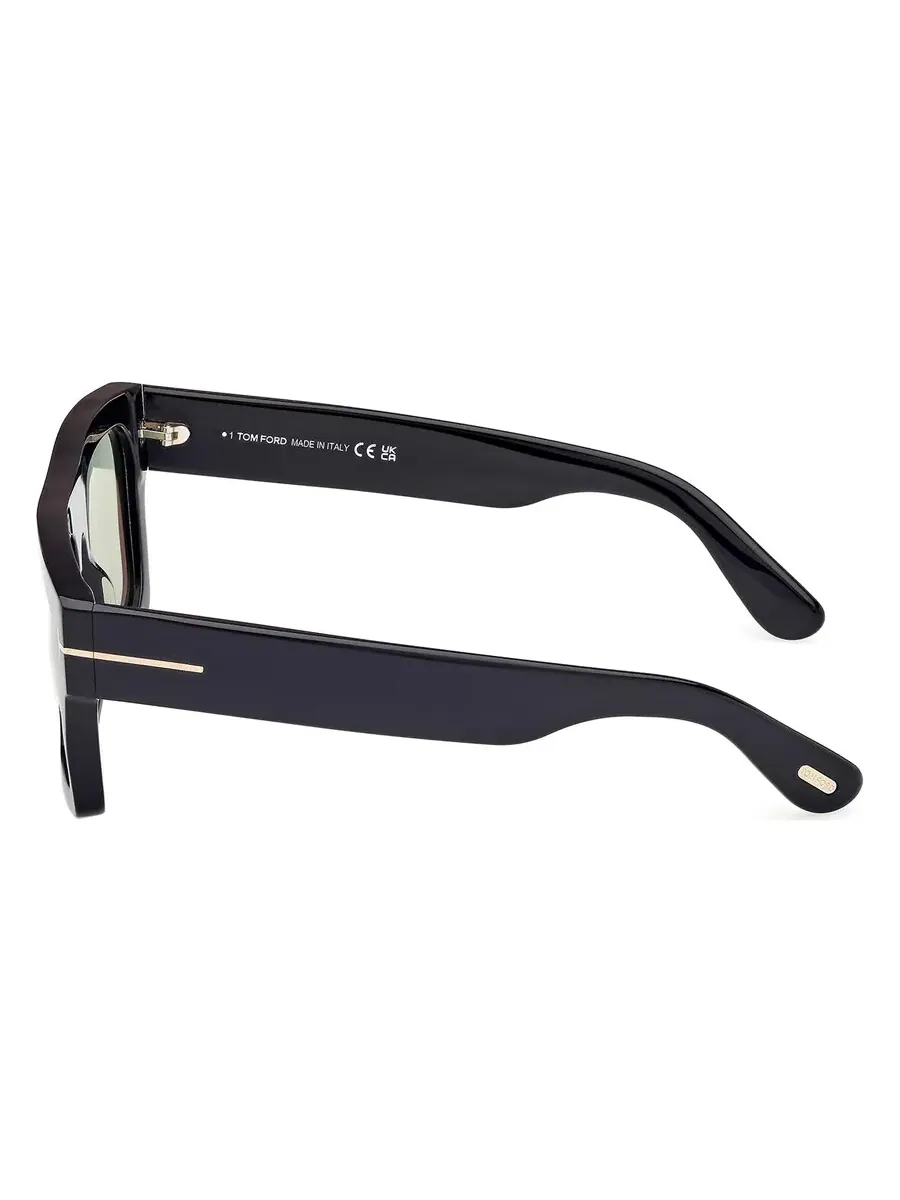 Мужские солнцезащитные очки Tom Ford Fausto Green Photochromatic Browline FT0711 01N 53 — изображение 3 из 3, черный