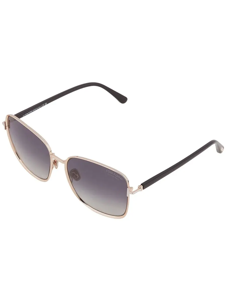 Женские солнцезащитные очки Tom Ford Fern Polarized Smoke квадратной формы FT1029 28D 57 — изображение 3 из 5