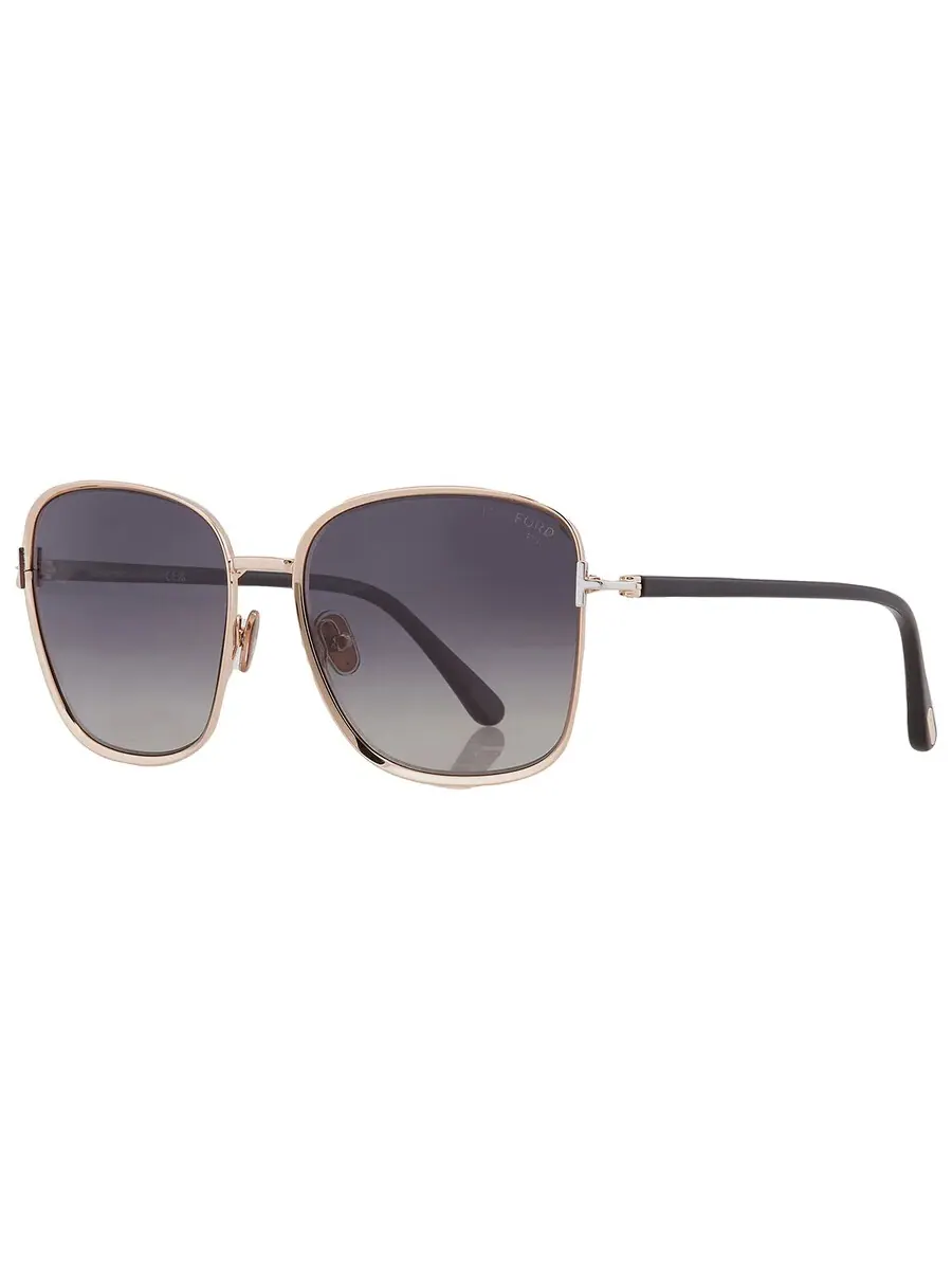 Женские солнцезащитные очки Tom Ford Fern Polarized Smoke квадратной формы FT1029 28D 57 — изображение 5 из 5