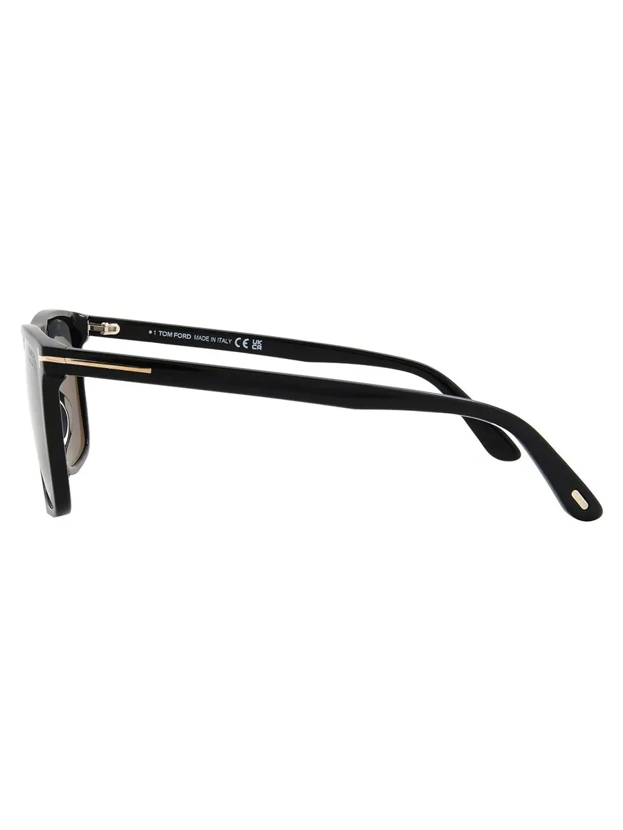 Мужские солнцезащитные очки Tom Ford Fletcher Polarized Smoke Square FT0832 01D 57 — изображение 3 из 4, черный