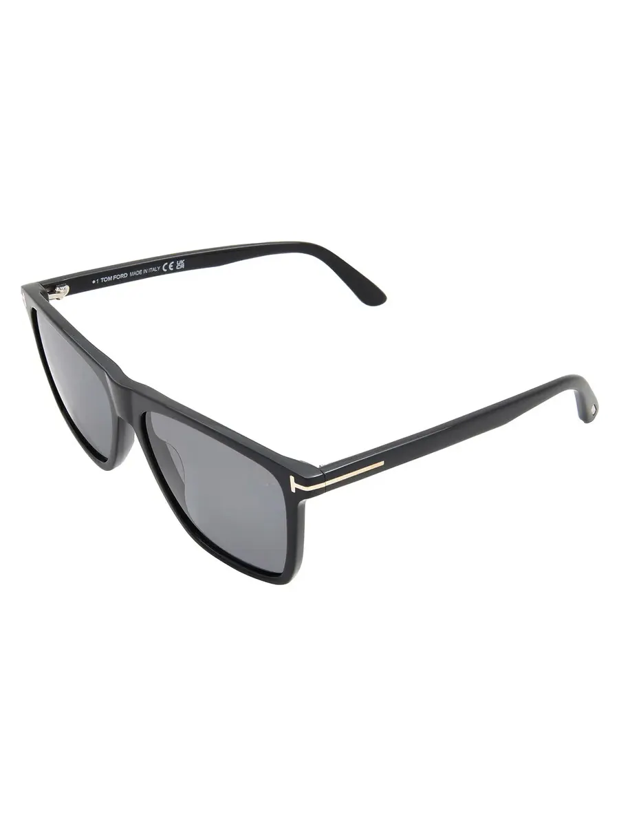 Мужские солнцезащитные очки Tom Ford Fletcher Polarized Smoke Square FT0832 01D 57 — изображение 4 из 4, черный