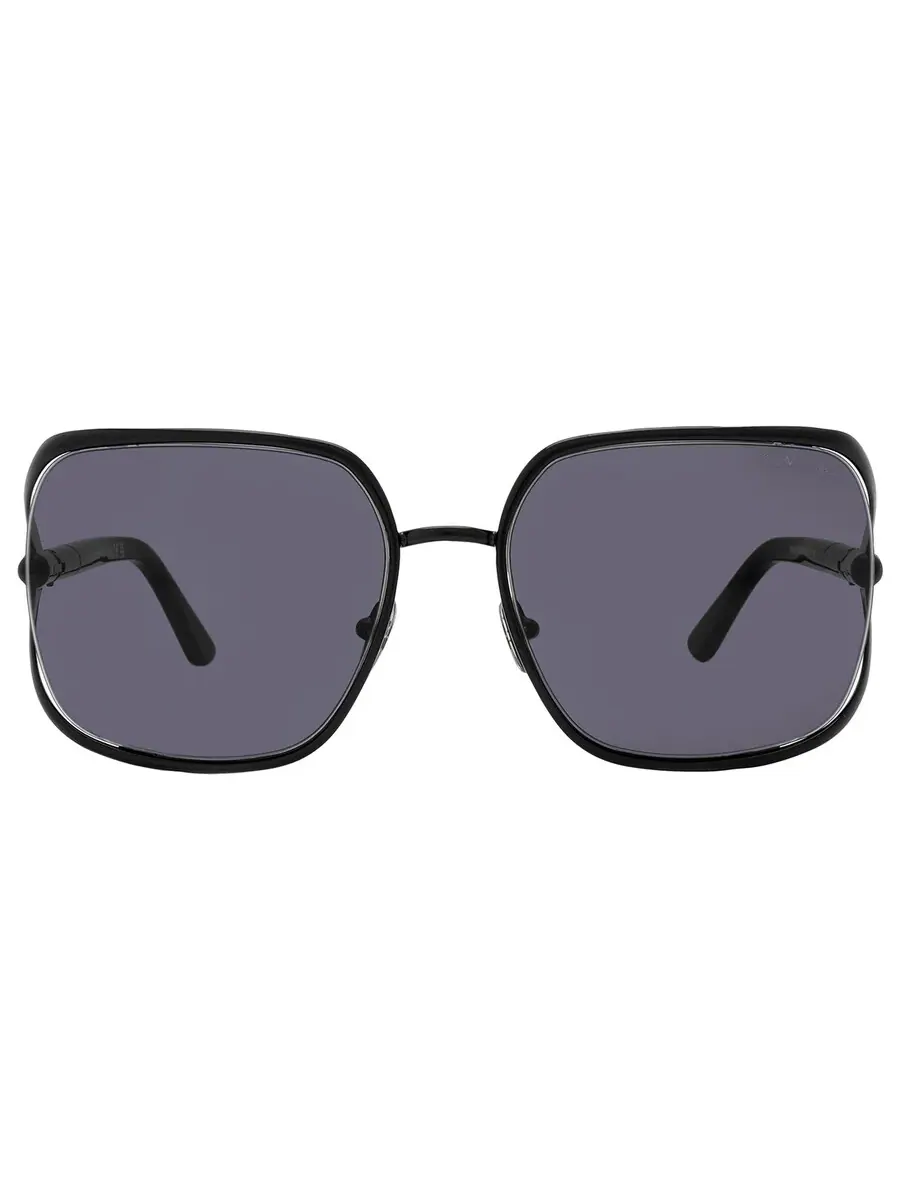 Женские прямоугольные солнцезащитные очки Tom Ford Goldie Smoke FT1092 01A 60 — изображение 1 из 5, черный