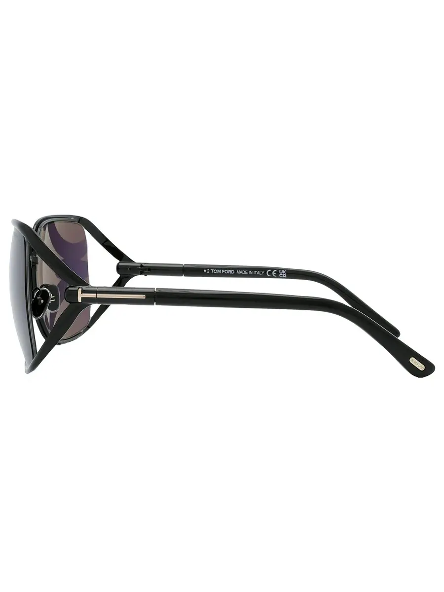 Женские прямоугольные солнцезащитные очки Tom Ford Goldie Smoke FT1092 01A 60 — изображение 5 из 5, черный