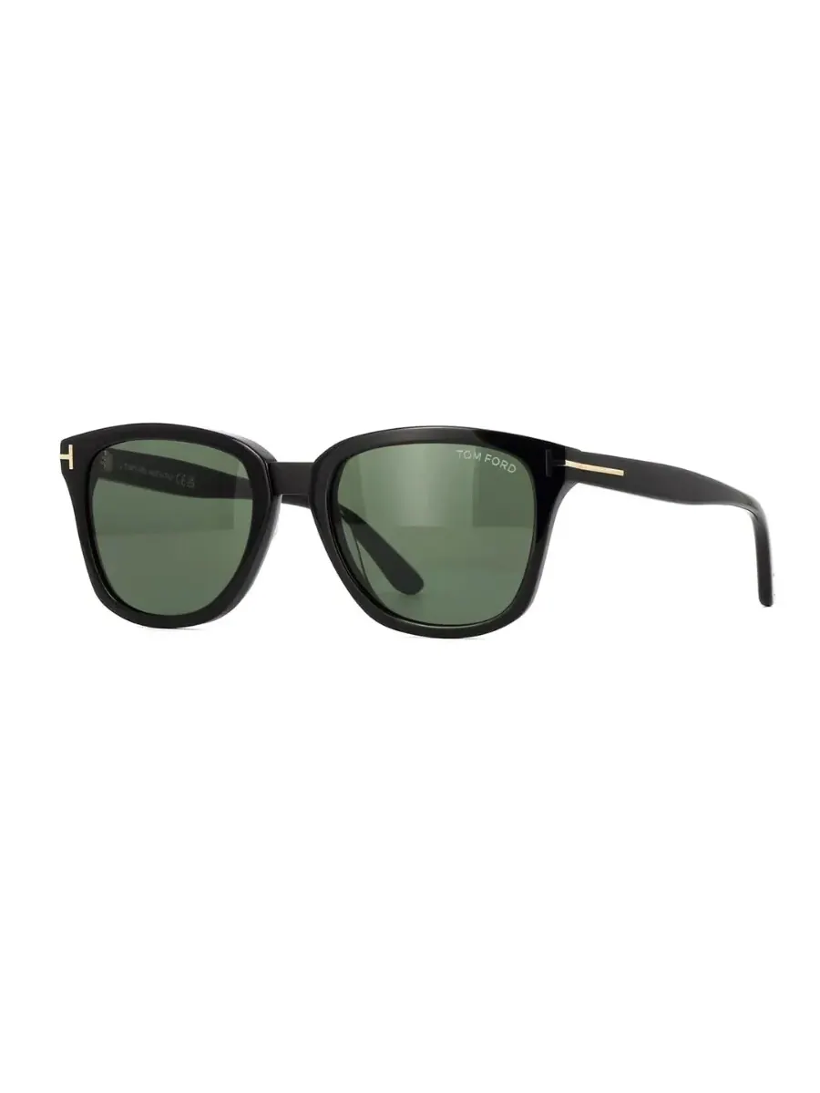Мужские солнцезащитные очки Tom Ford Graydon Green Square FT1213 01N 53 — изображение 2 из 3, черный