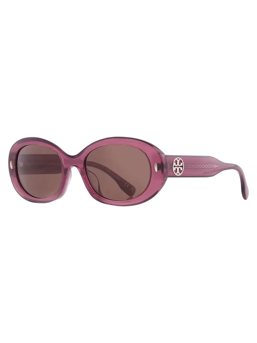 Солнцезащитные очки женские Tory Burch темно-коричневые овальные TY7214U 317973 53 — изображение 2 из 5, прозрачный